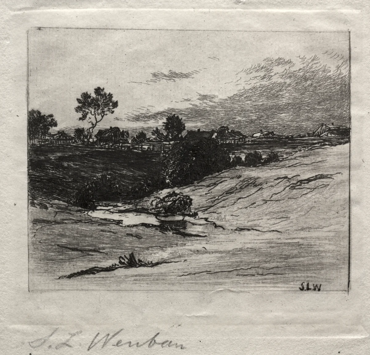 Landscape by Sion Longley Wenban, print, 1870-1890