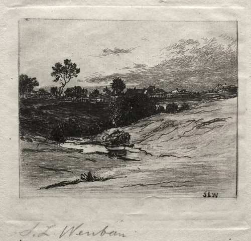 Landscape by Sion Longley Wenban, print, 1870-1890