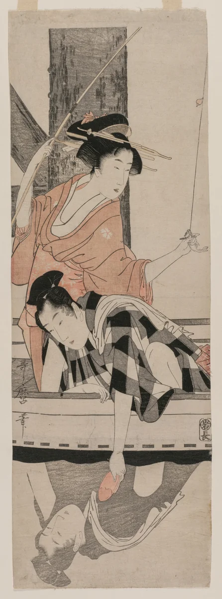 Couple in a Boat by Kitagawa Utamaro (喜多川歌麿), print, 1794-1804
