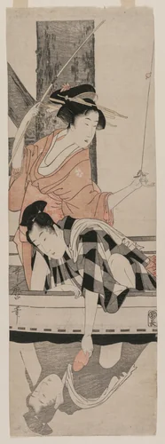 Couple in a Boat by Kitagawa Utamaro (喜多川歌麿), print, 1794-1804