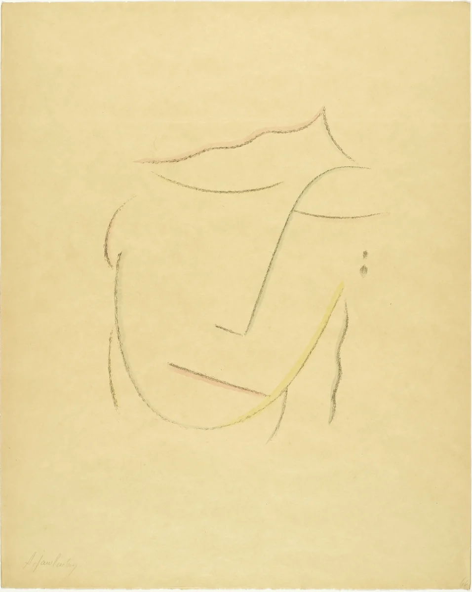 Head IV (Kopf IV) from the portfolio Heads (Köpfe) by Alexei Jawlensky, print, 1922