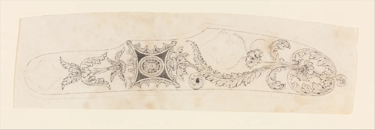 Design for the Decoration of the Side Plate of a Firearm by Nicolas Noël Boutet, drawing, 1772-1830