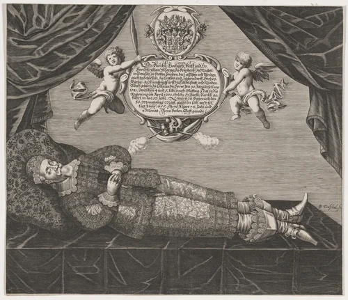Christian, Margrave of Brandenburg-Bayreuth on his Deathbed by Peter Troschel, print, 1656