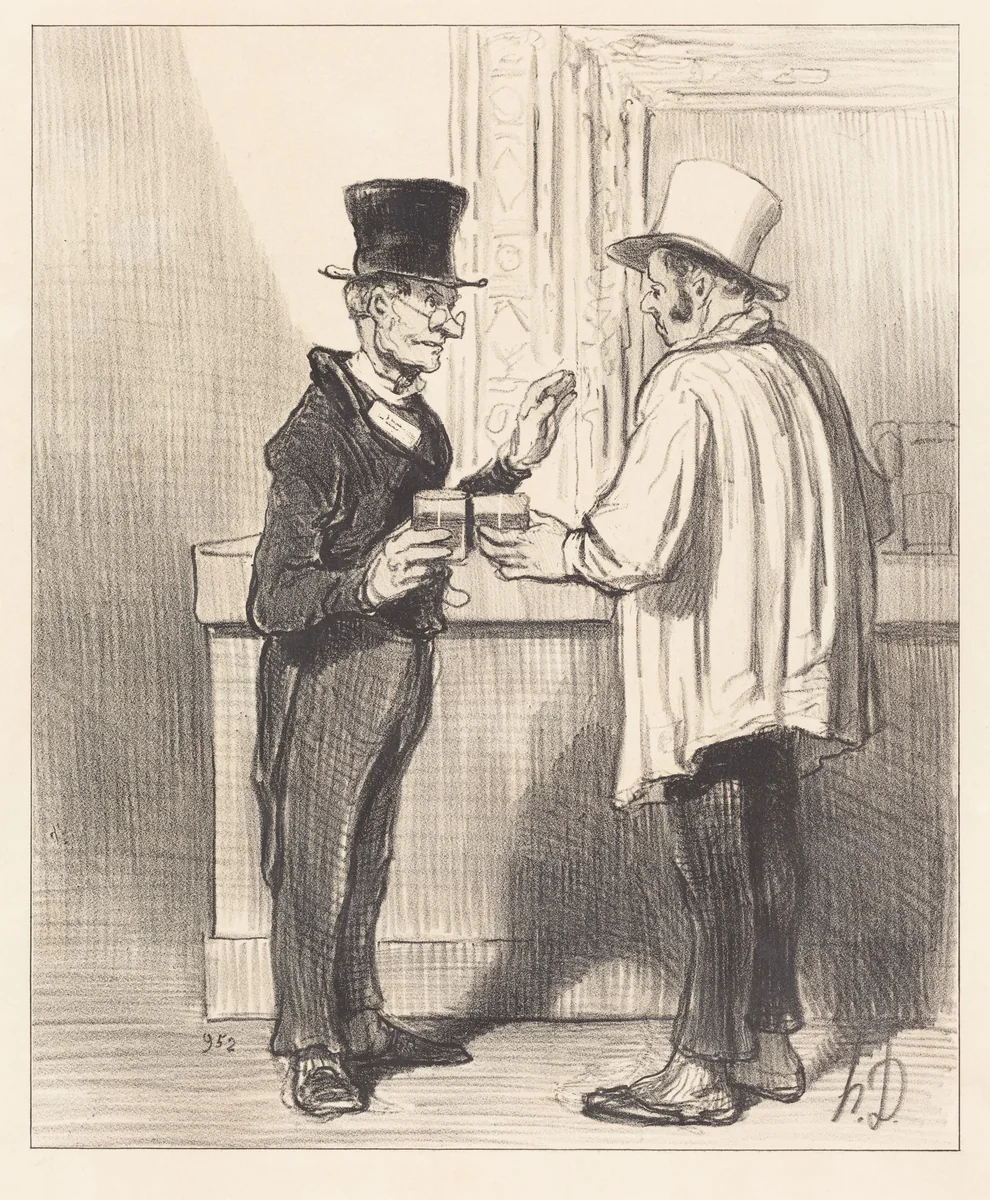 Un Défenseur... causant... dans son cabinet habituel by Honoré Daumier, print, 1846