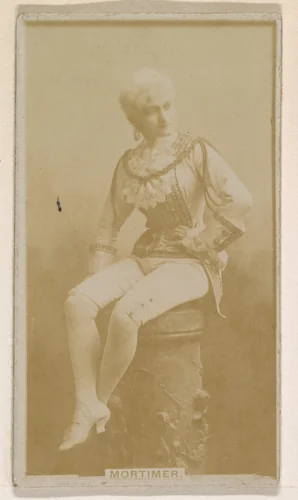 Miss Mortimer, from the Actresses series (N245) issued by Kinney Brothers to promote Sweet Caporal Cigarettes by Kinney Brothers Tobacco Company, photograph, 1890