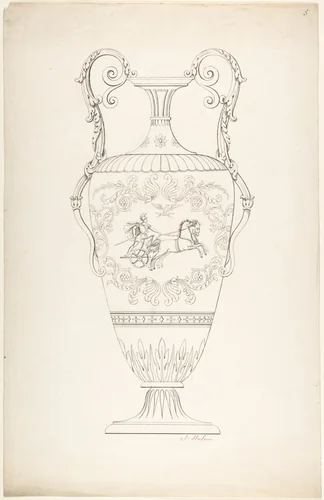 Design for a Vase by J. Hulme, drawing, 1828-1840