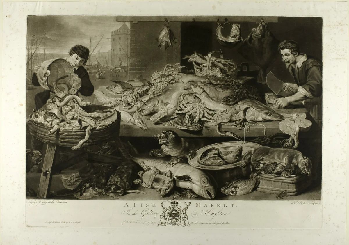 Fish Market by Richard Earlom, print, 1763-1822