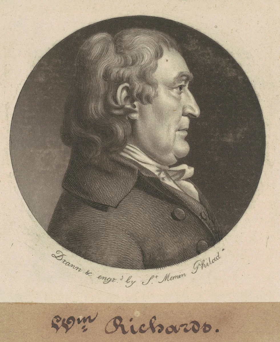 William Richards by Charles B. J. Févret de Saint-Mémin, print, 1800