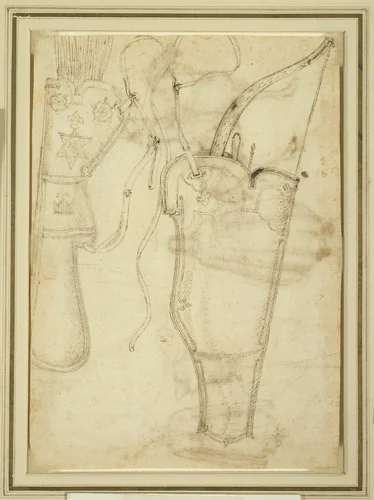 Bowcase and Quiver of Arrows by Pisanello, drawing, 1438