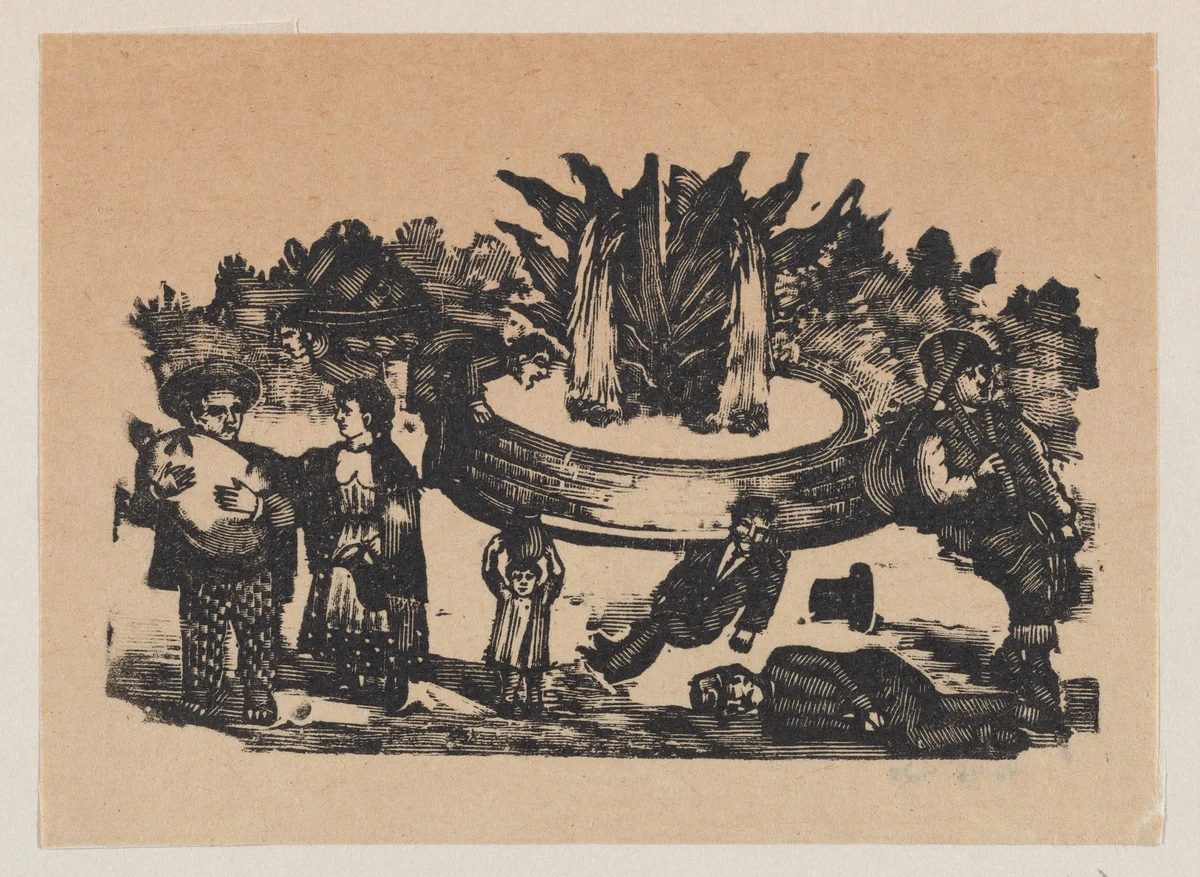 Miraculous fountain by José Guadalupe Posada, print, 1890-1910