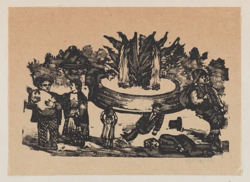 Miraculous fountain by José Guadalupe Posada, print, 1890-1910