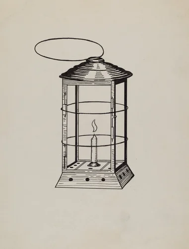 Comstock Miner's Lantern by Florence Huston, index of american design, 1936
