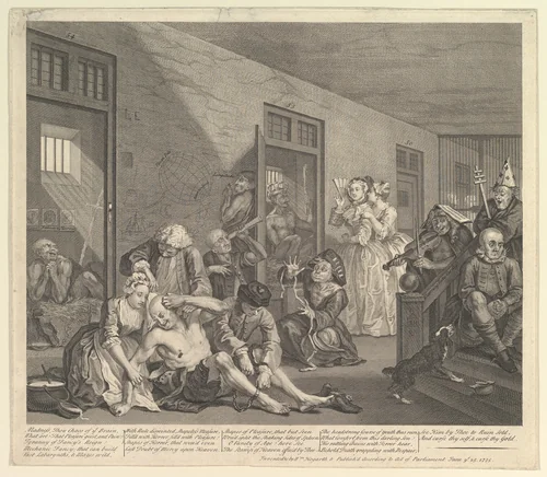 A Rake's Progress, Plate 8 by William Hogarth, print, 1735