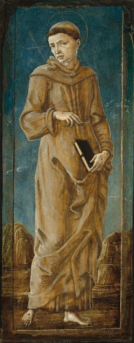 Saint Francis [far left panel] by Cosmè Tura, painting, 1470-1480