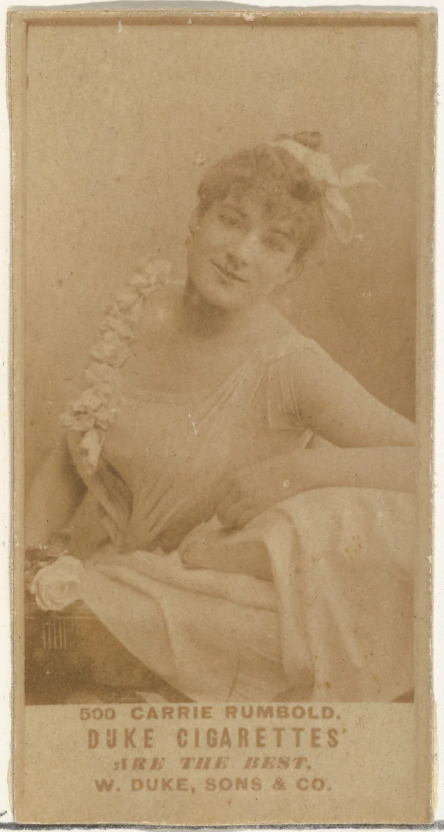 Card Number 500, Carrie Rumbold, from the Actors and Actresses series (N145-7) issued by Duke Sons & Co. to promote Duke Cigarettes by W. Duke, Sons & Co., photograph, 1880-1889