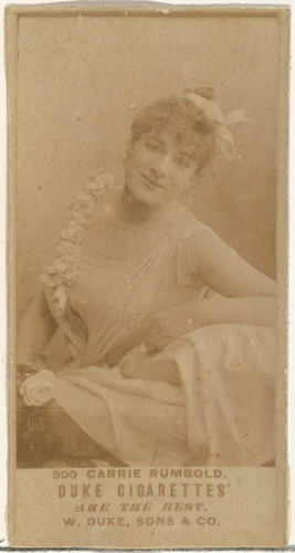 Card Number 500, Carrie Rumbold, from the Actors and Actresses series (N145-7) issued by Duke Sons & Co. to promote Duke Cigarettes by W. Duke, Sons & Co., photograph, 1880-1889