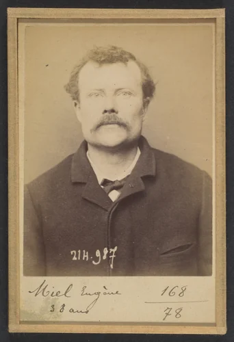 Miel. Eugène, Paul, Léon. 38 ans, né à Creil (Oise). Estampeur. Anarchiste. 2/3/94. by Alphonse Bertillon, photograph, 1894
