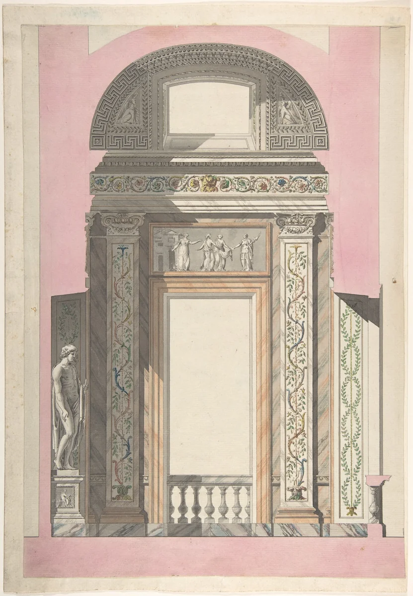 Drawing for an Interior by anonymous, drawing, 1750-1800