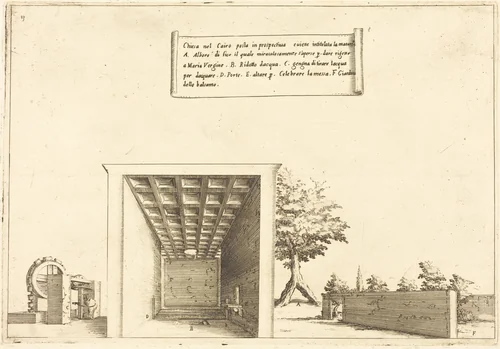 Church in Cairo by Jacques Callot, print, 1619