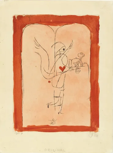 A Guardian Angel Serves a Small Breakfast (Ein Genius serviert ein kleines Frühstück) from the yearbook Die Freude: Blätter einer neuen Gesinnung (Joy: Papers for a New Consciousness) by Paul Klee, print, 1920