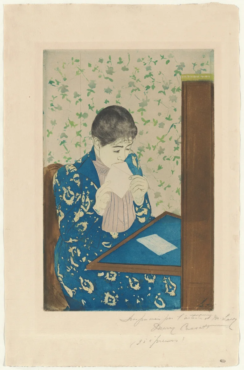 The Letter by Mary Cassatt, print, 1890-1891