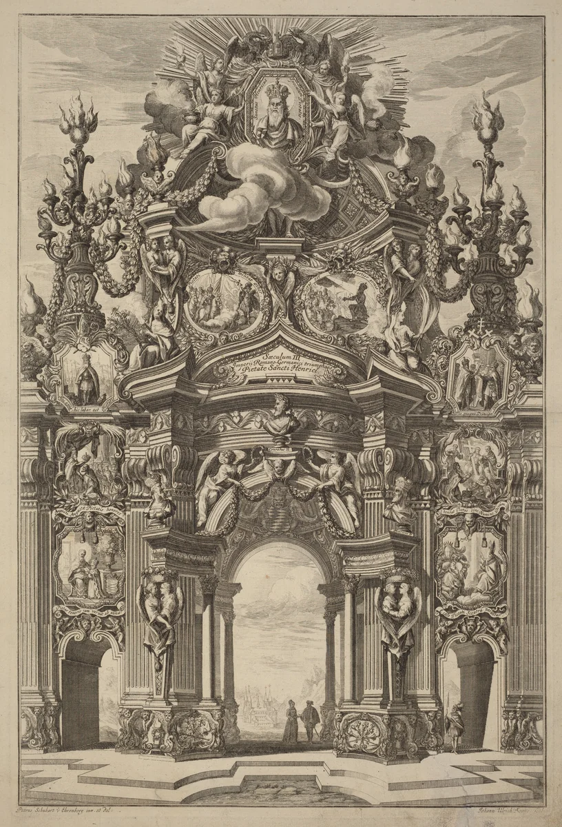 Triumphal Arch for Henry II by Johann Ulrich Kraus
Peter Schubert von Ehrenberg, print, 1725