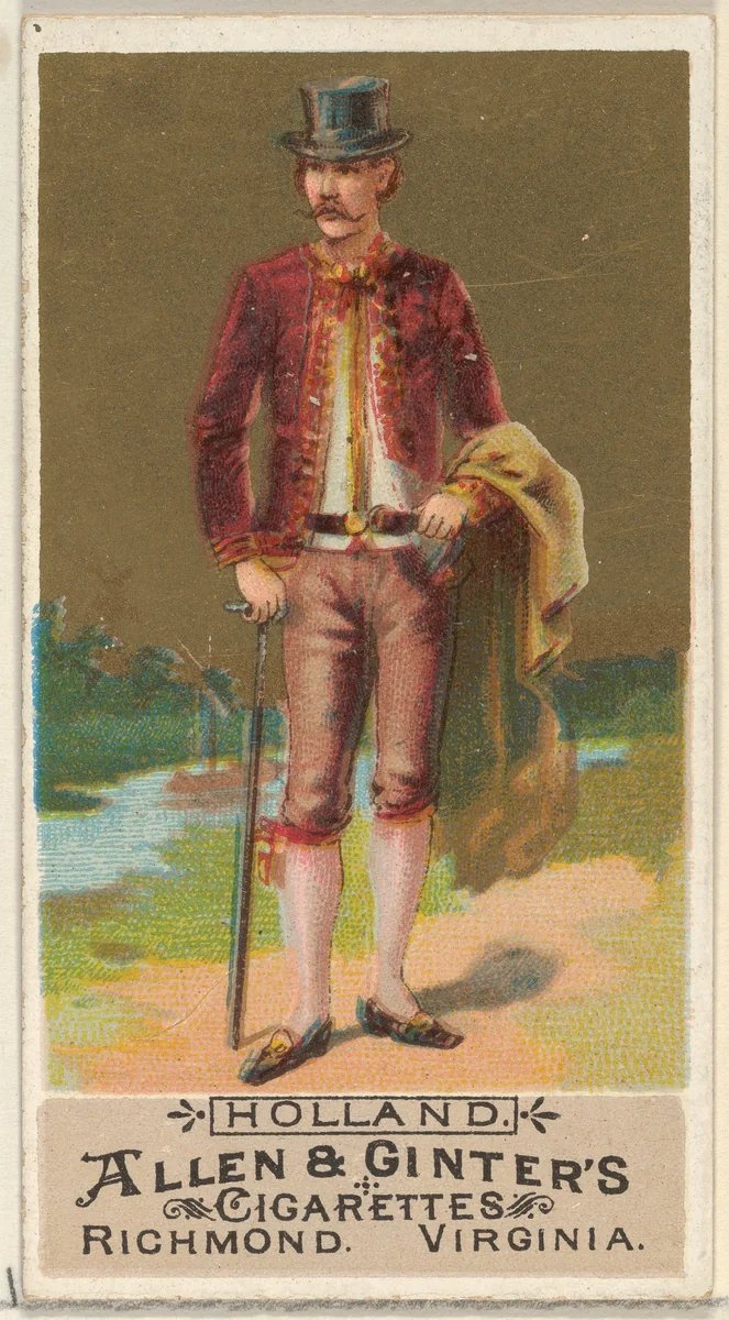 Holland, from the Natives in Costume series (N16) for Allen & Ginter Cigarettes Brands by Allen & Ginter, print, 1886