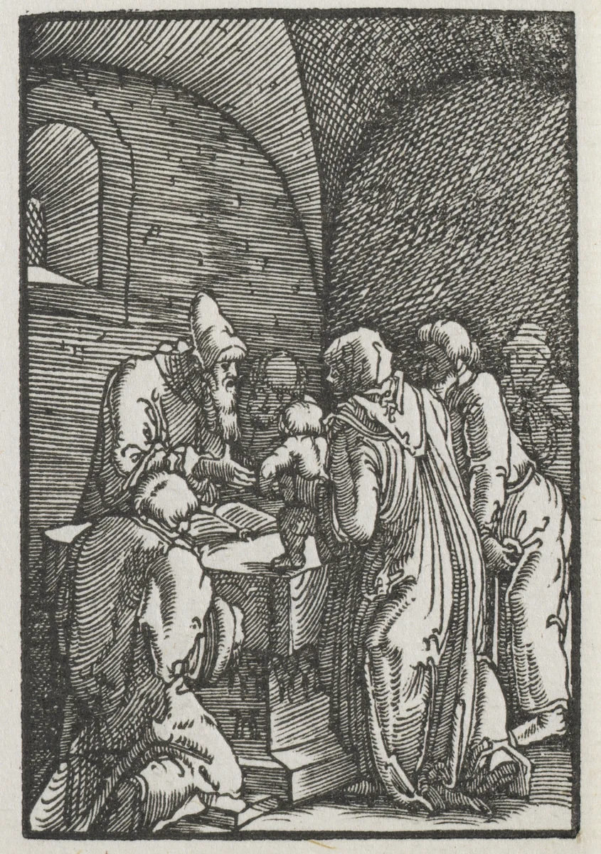 The Fall and Redemption of Man: The Presentation of Christ in the Temple by Albrecht Altdorfer, print, 1510-1520