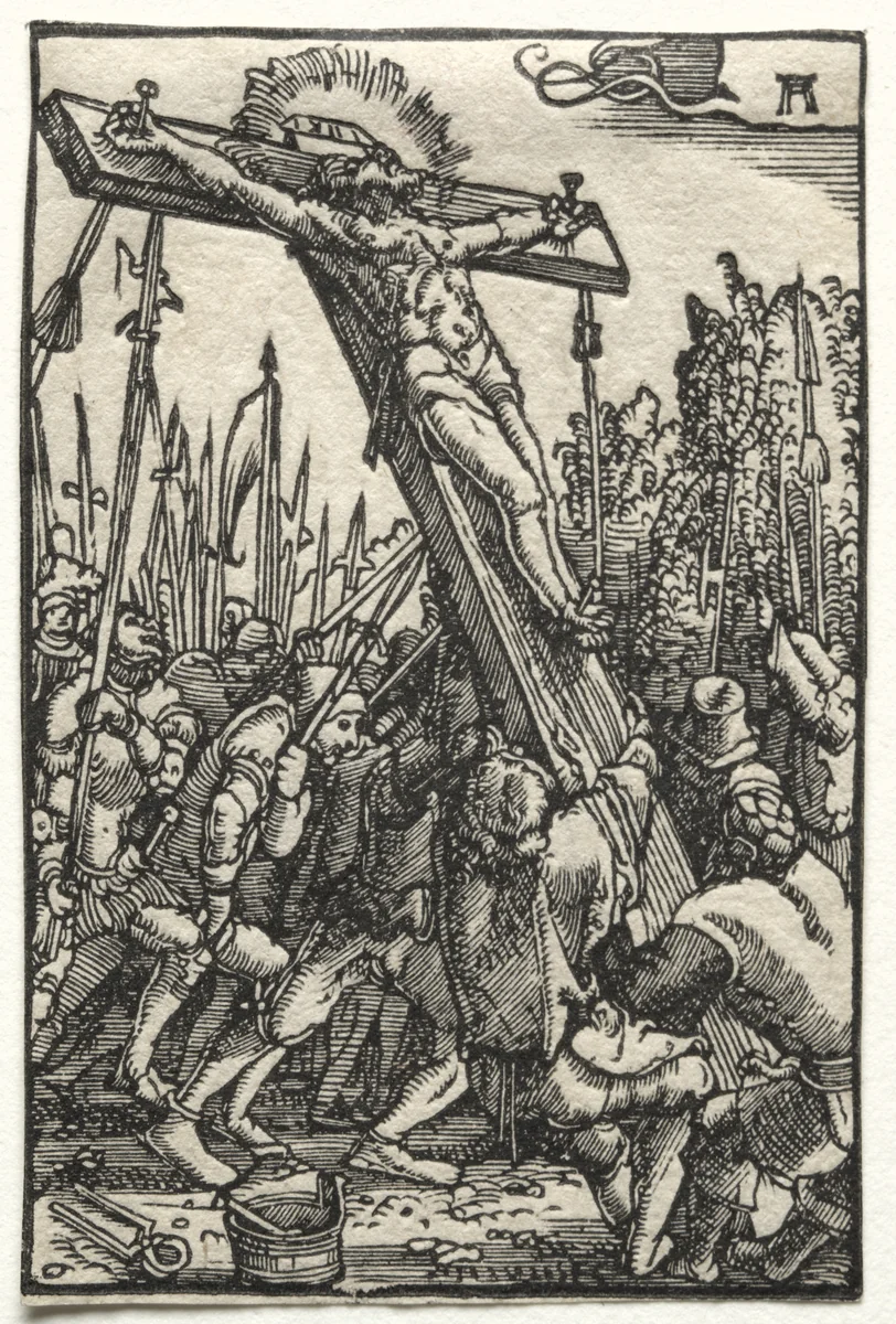 The Fall and Redemption of Man: The Raising of the Cross by Albrecht Altdorfer, print, 1510-1520