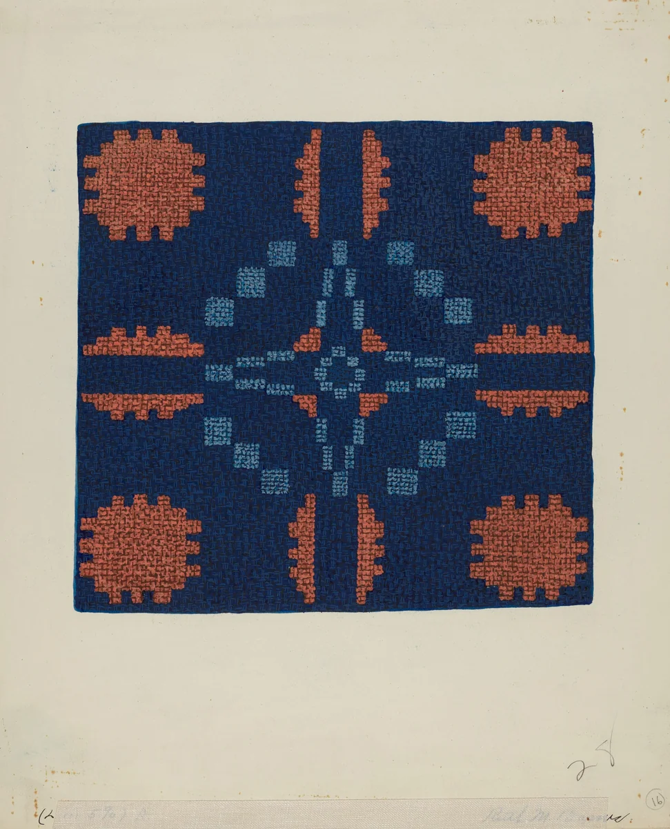 Coverlet Detail by Ruth M. Barnes, index of american design, 1936