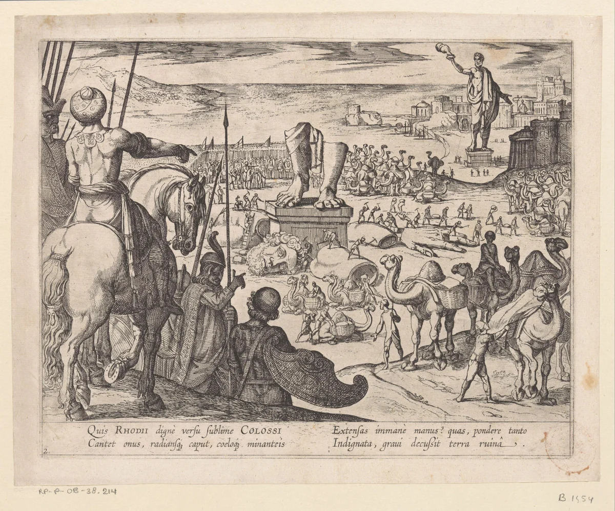 Kolos van Rhodos by Antonio Tempesta, print, 1608