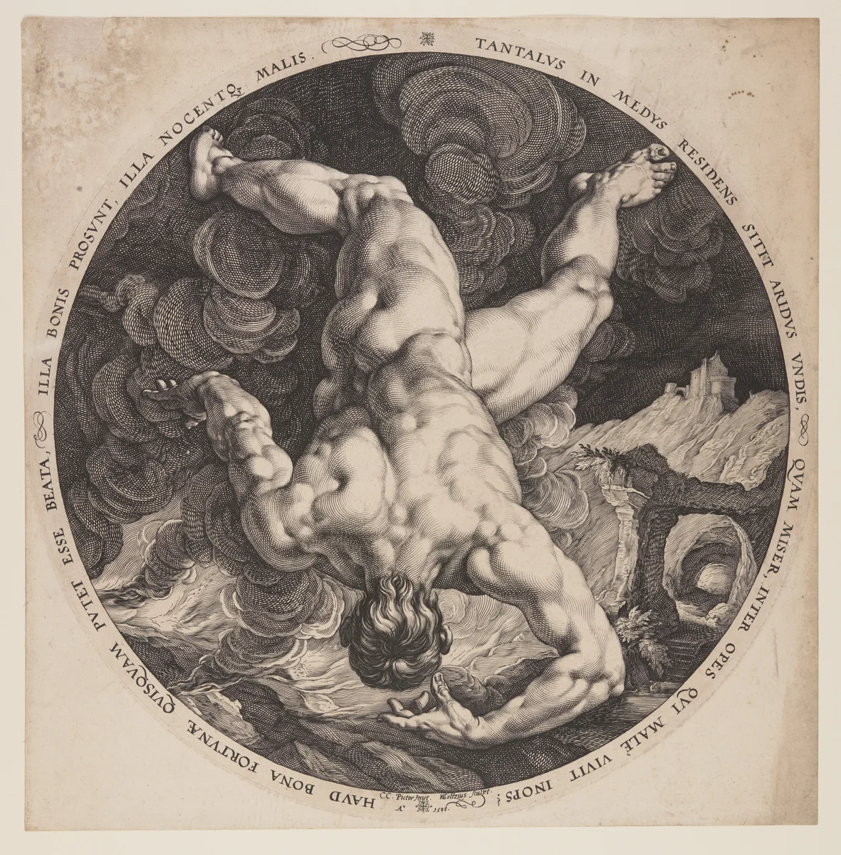 Tantalus, from The Four Disgracers by Hendrick Goltzius, print, 1588