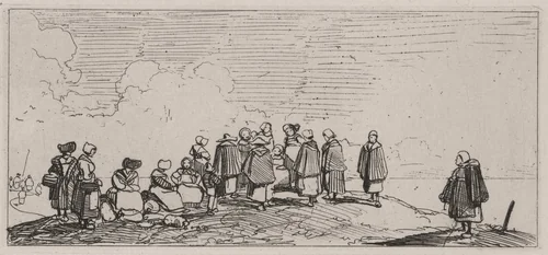 Women on the Shore by Caspar Johann Nepomuk Scheuren, print, 1842