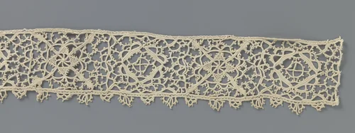 Strook gehaakt kant met reticella motieven by anonymous, other, 1890-1909