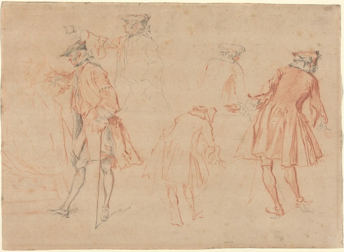 Sketches of a Gentleman by Jacques André Portail, drawing, 1695-1759