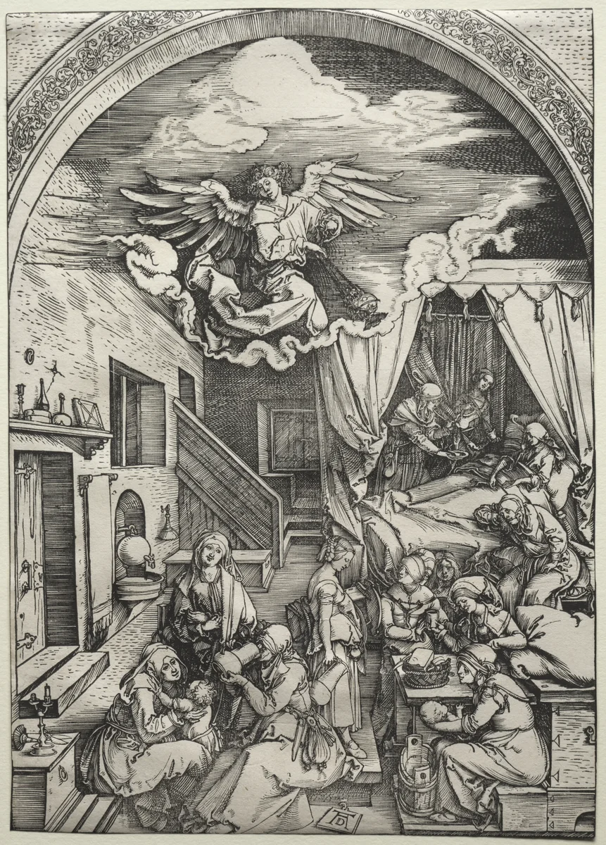 The Birth of the Virgin by Albrecht Dürer, print, 1503-1504