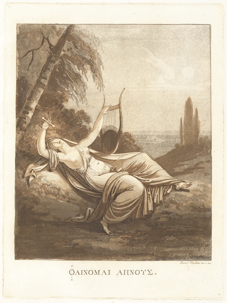 ΦΑΙΝΟΜΑΙ ΑΠΝΟΥΣ (I Seem to Be Breathless) by Henry Tresham, print, 1784