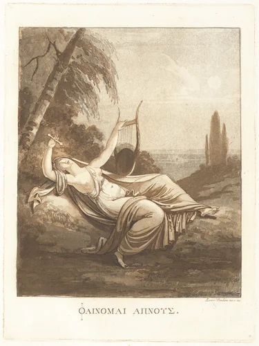 ΦΑΙΝΟΜΑΙ ΑΠΝΟΥΣ (I Seem to Be Breathless) by Henry Tresham, print, 1784