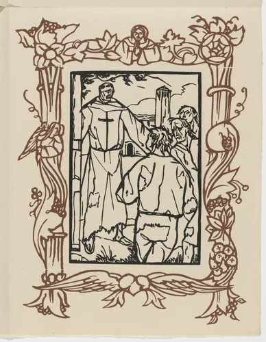 Plate (page 155) from Les Petites Fleurs de St. François (The Little Flowers of St. Francis) by Émile Bernard, illustrated book, 1928