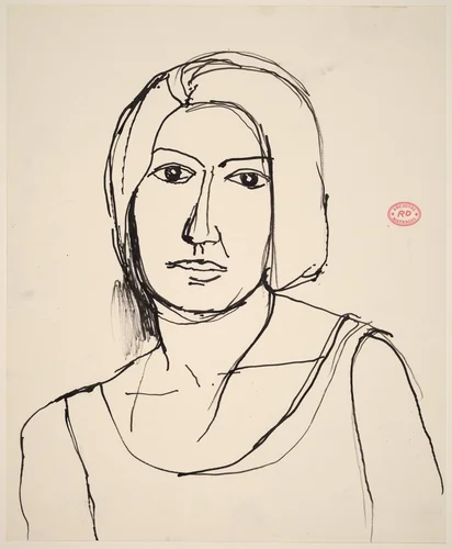 Untitled [head and shoulders of a woman] by Richard Diebenkorn, drawing, 1955-1967
