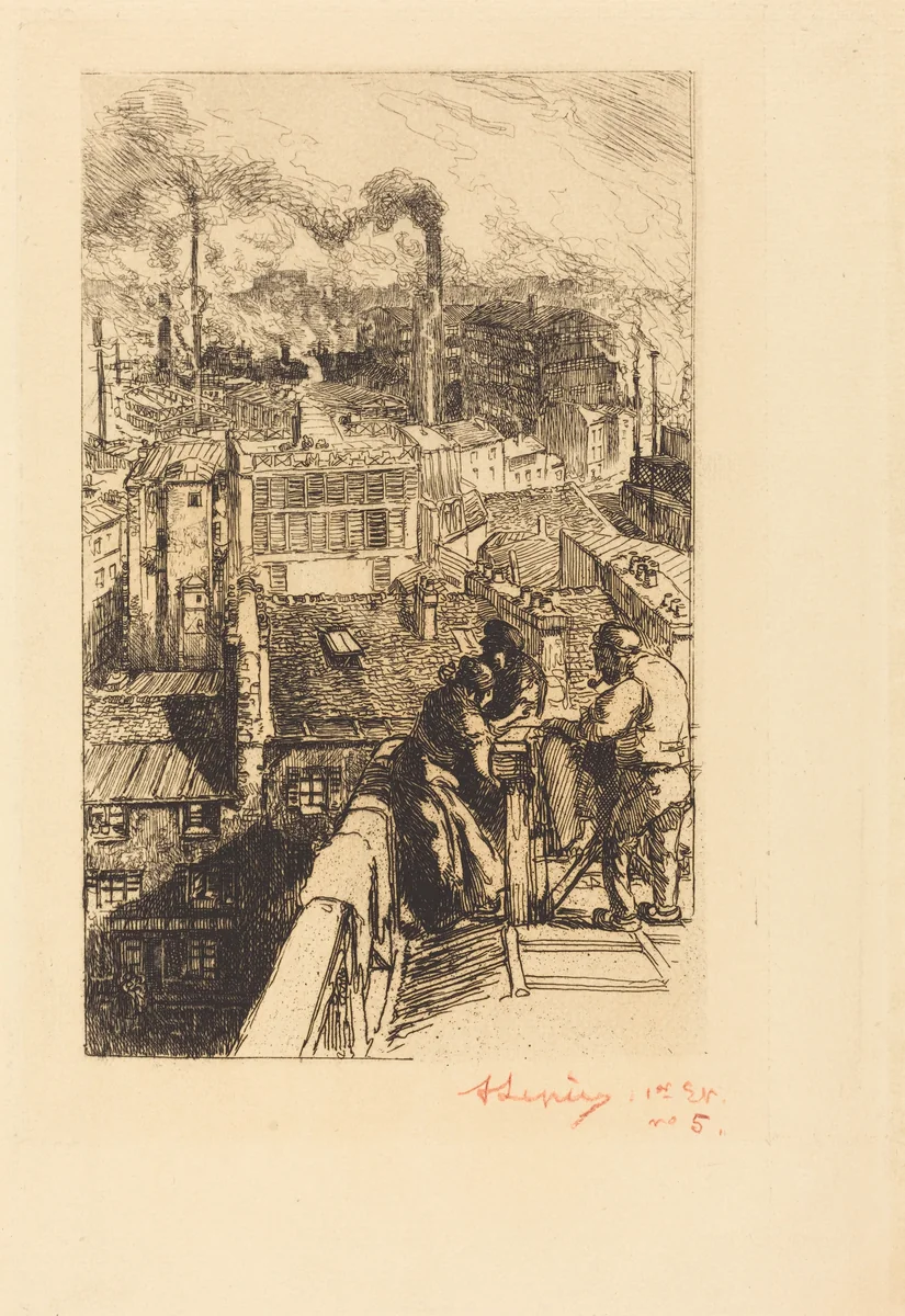 Gobelins Quarter (Le quartier des Gobelins) by Auguste Lepère, print, 1893