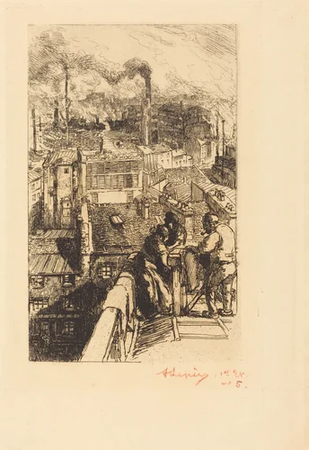Gobelins Quarter (Le quartier des Gobelins) by Auguste Lepère, print, 1893