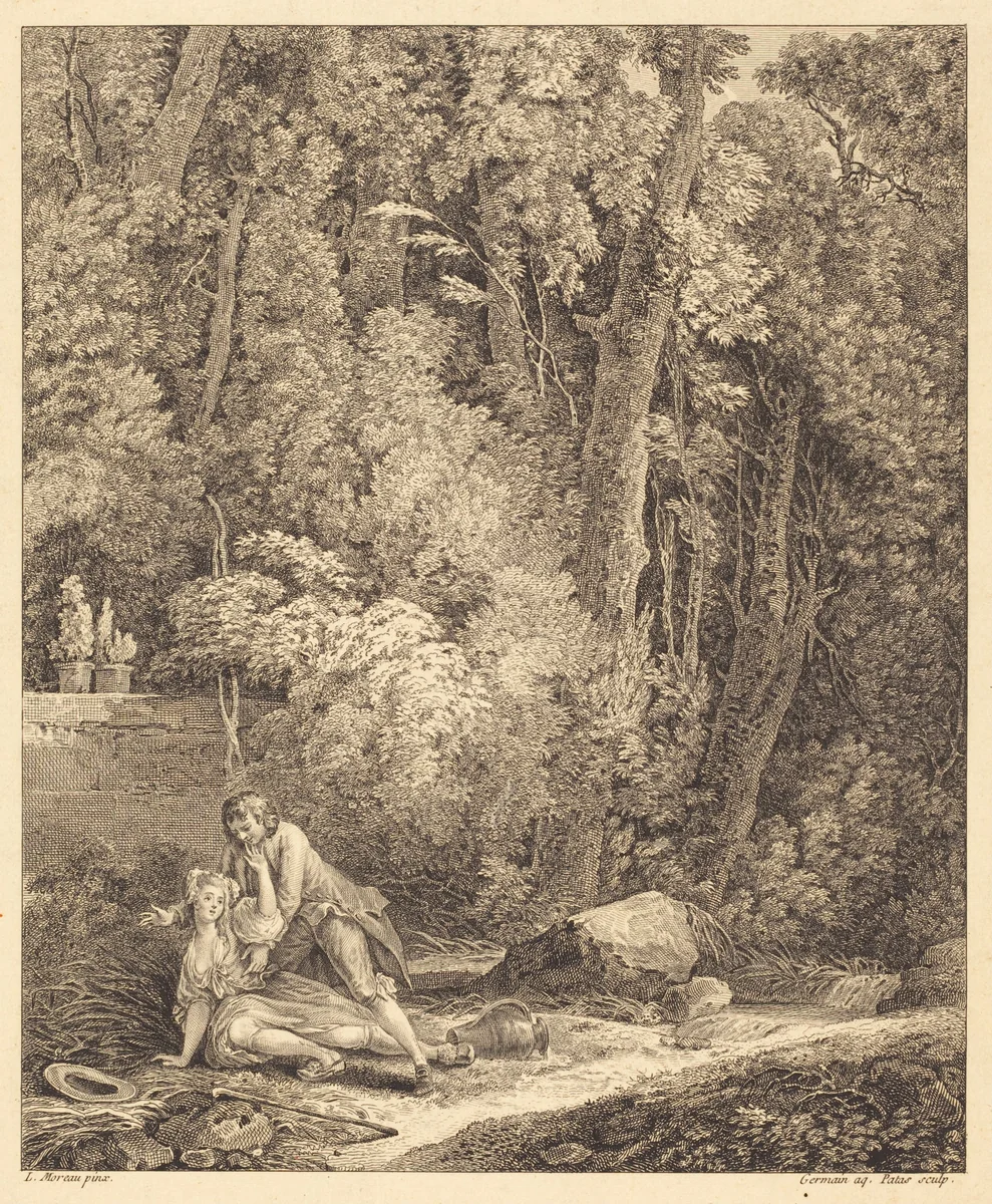 Le villageois entreprenant by Charles Emmanuel Patas; Louis Germain; Louis Gabriel Moreau the Elder, print, 1733-1791