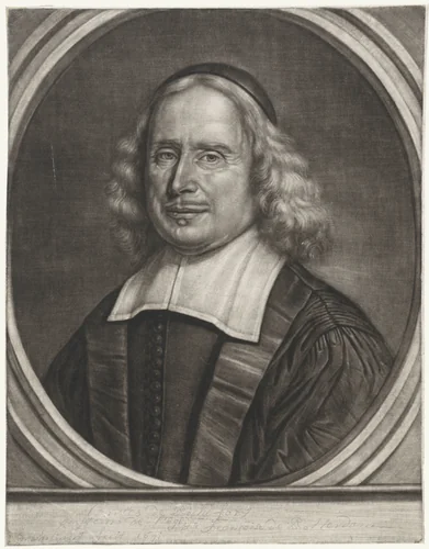 Portret van de predikant Charles de Rochefort by Bernard Vaillant, print, 1671