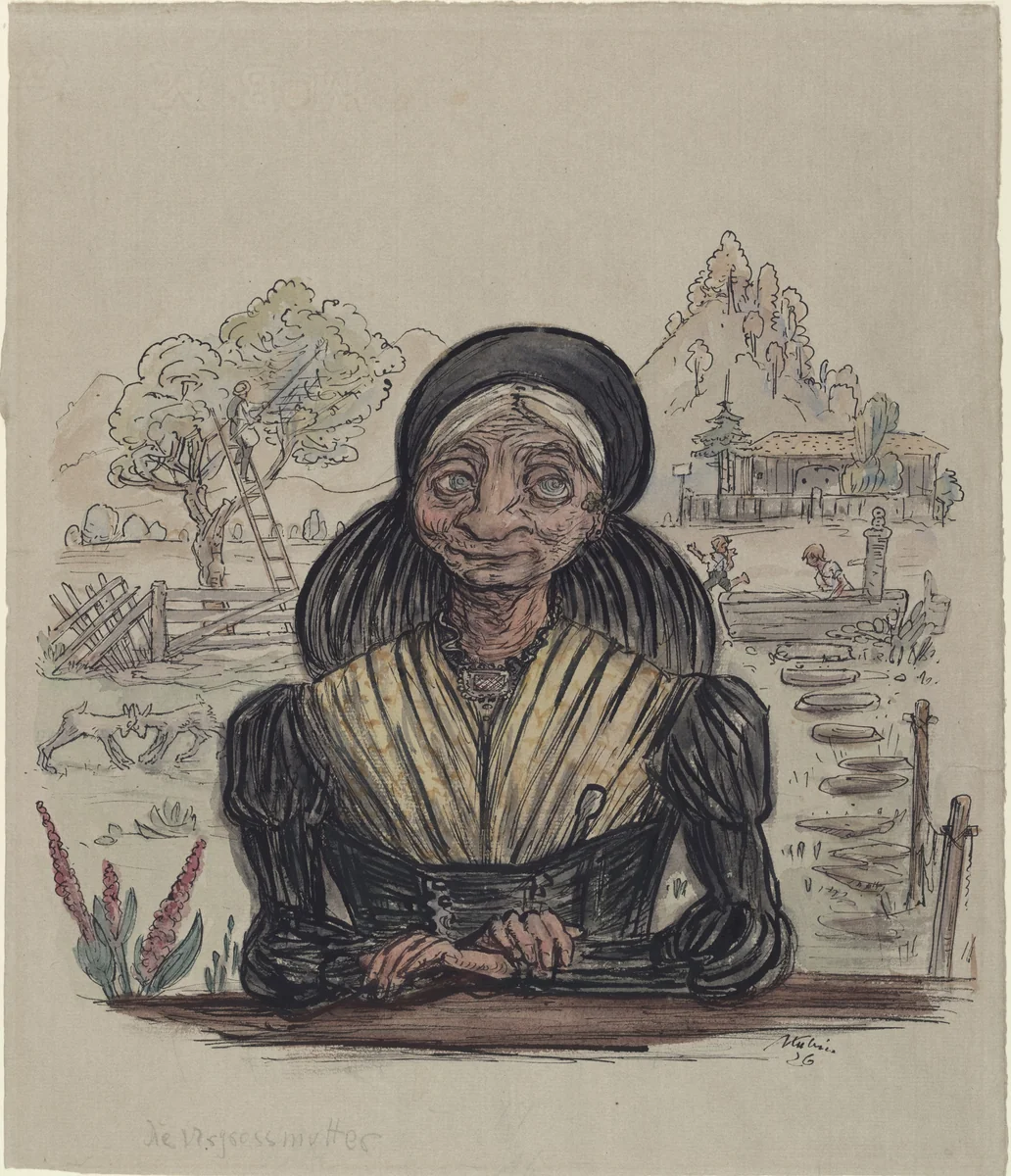 The Great Grandmother (Die Urgrossmutter) by Alfred Kubin, drawing, 1926