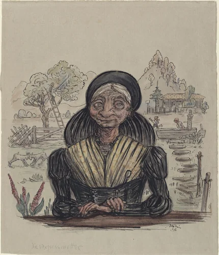 The Great Grandmother (Die Urgrossmutter) by Alfred Kubin, drawing, 1926