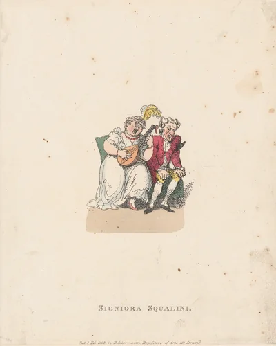 Signiora Squalini by Thomas Rowlandson, print, 1803