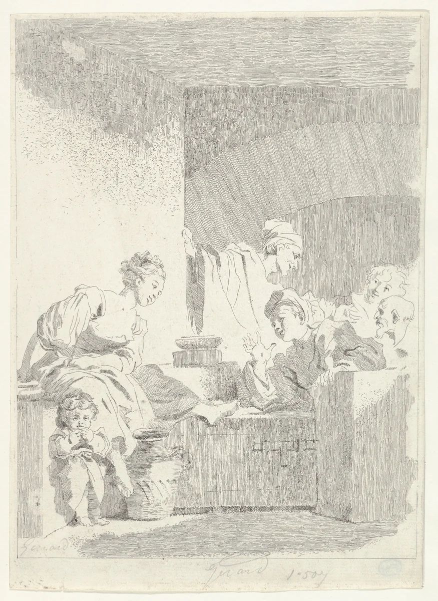 Interior by Jean Honoré Fragonard, print, 1778