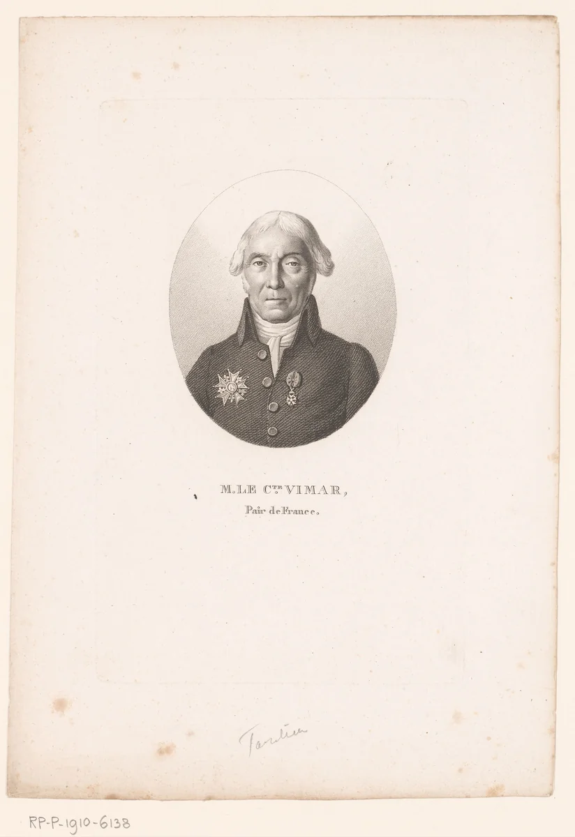Portret van Nicolas Vimar by Ambroise Tardieu, print, 1820-1821