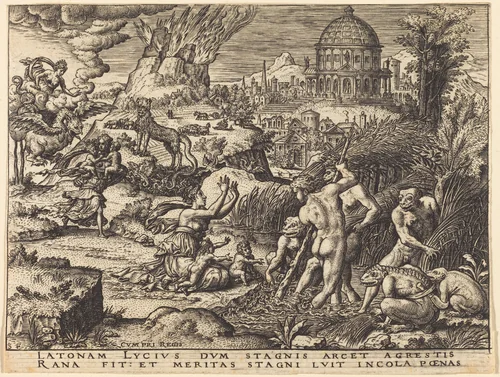 Latona Insulted by Etienne Delaune, print, 1519-1583